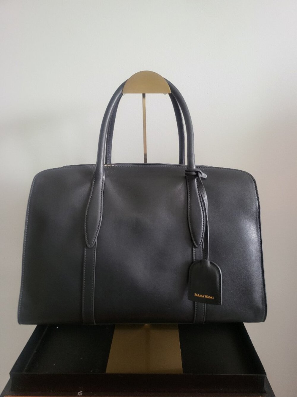 Parisa Wang Black Gabrielle leather top handle bag